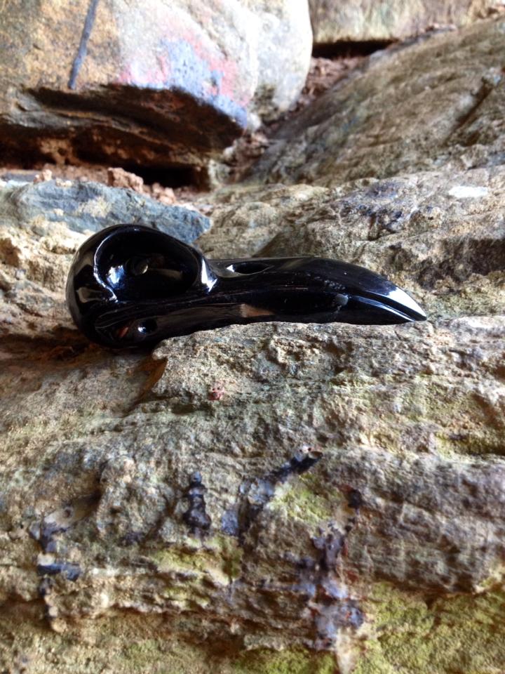 Raven skull at Bryn Celli Ddu  Burial chamber by Hazel Raven